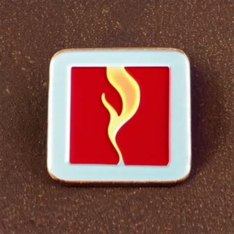 A Square Enamel Pin Of A Retro Minimalistic 1 9 6 0 S Stable