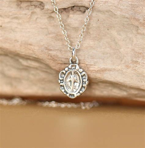 Virgin Mary Necklace Sterling Silver Virgin Mary Necklace Religious Necklace