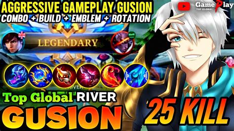 Best Build Gusion 2023 25 Kills Gameplay Top Global Gusion by ʀıvᴇʀ