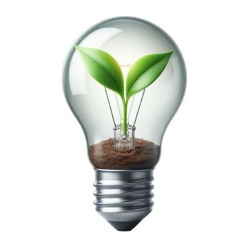 Light Bulb With Sprouting Plant Seedling Inside Light Bulb Sprouting