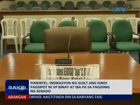 Saksi Pimentel Indikasyon Ng Guilt Ang Hindi Pagsipot Ni Vp Binay At