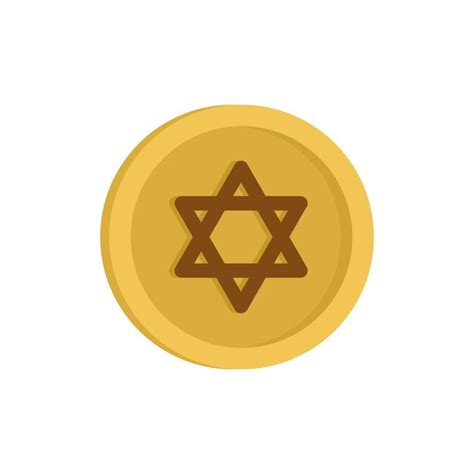 Premium Vector Jewish Gold Coin Icon Flat Illustration Of Jewish Gold