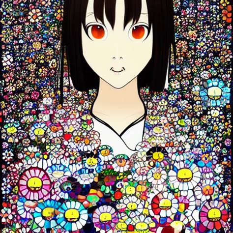 A Portrait Of A Girl By Takashi Murakami Aya Takano Stable Diffusion