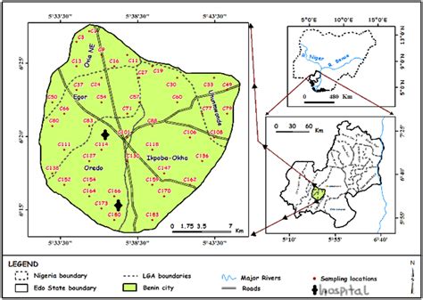 Map Of The Study Area Showing The Sample Locations Download