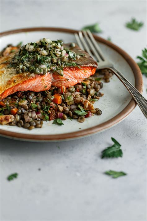 Pan Seared Salmon With Lentils How To Pan Sear Salmon A Beautiful Plate