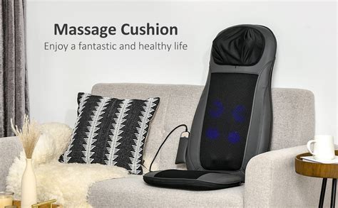 Homcom Shiatsu Back Massager For Neck Massage Chair With Deep Tissue Kneading Heating And