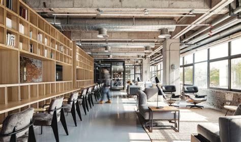 Industrial Office Features Exposed Bricks Concrete Ceilings