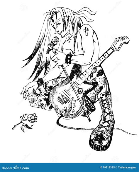 Rock Star Stock Illustration Illustration Of Male Drawing 79312325