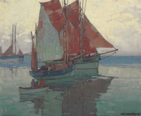 Edgar Alwin Payne 1883 1947 Calm Sea French Tuna Boats Christies