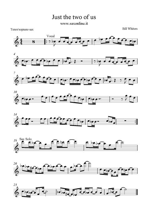 Just The Two Of Us Tenor Sax Sheet Music At Gail Cassidy Blog