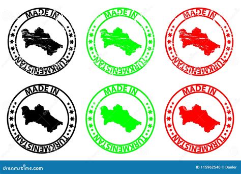 Made In Turkmenistan Symbol. Silhouette Icon Map. Design Grunge Vector ...