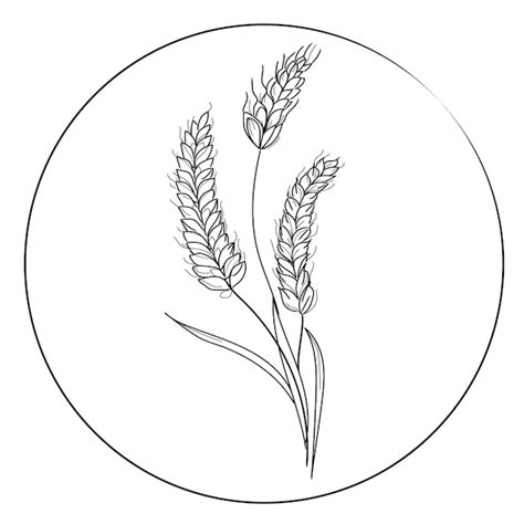 Premium Vector Vector Illustration Wheat Logo Designblack And White