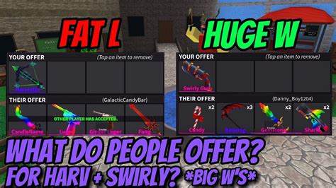 What Do People Offer For Harvester And Swirly Gun Mm2 Insane Offers