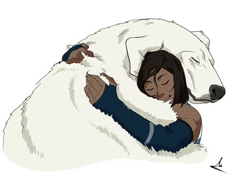 Wholesome Korra And Naga Hugs By Mastrocecchi Rthelastairbender