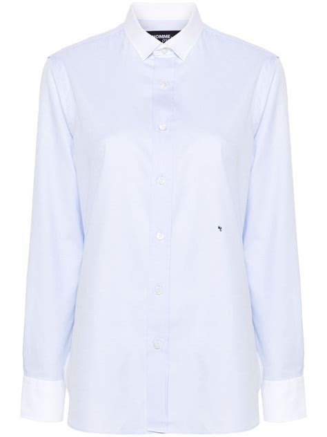 Hommegirls Contrasting Collar Cotton Shirt Farfetch