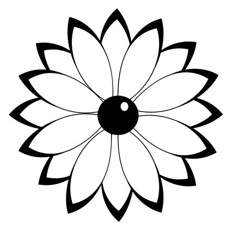 Black And White Cute Flower 23265395 Png