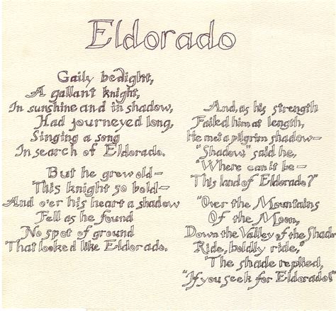 El Dorado poem by Poe by CritterRhode on DeviantArt