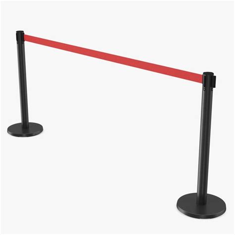 Black Flexibarrier Red Belt Stanchion D Turbosquid