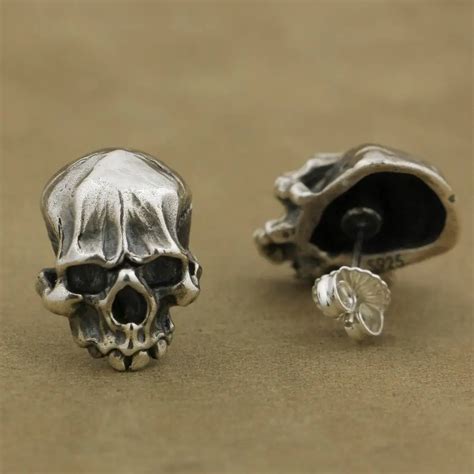 Sterling Silver Stud Earrings Sterling Silver Skull Earrings