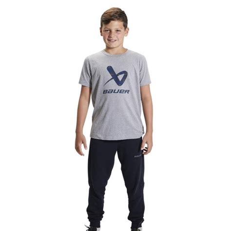 Bauer T Shirt Camo Lockup Jr Grey Hockey Store