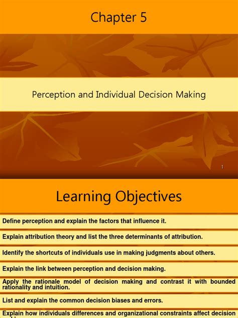 Ch5 Perception And Individual Decision Making Pdf Perception Bias