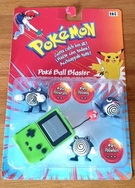 HASBRO POKEMON POKE BALL Blaster With Battle Discs Poliwag Poliwhirl