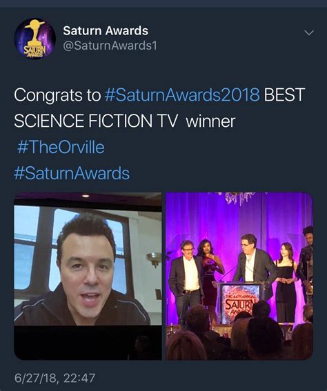 The Orville Wins Best Science Fiction Tv Show At The Saturn Awards