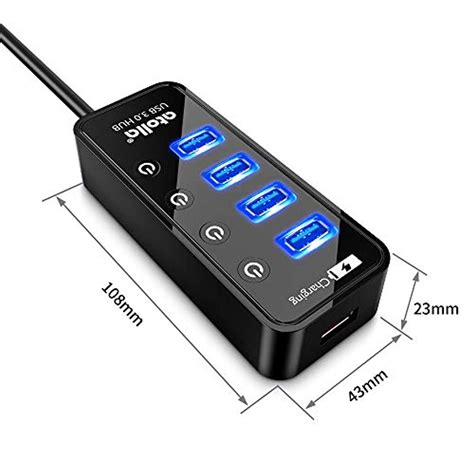 Atolla Usb 3 0 Hub 4 Ports Extension Speed Data Transfer On Off Switch