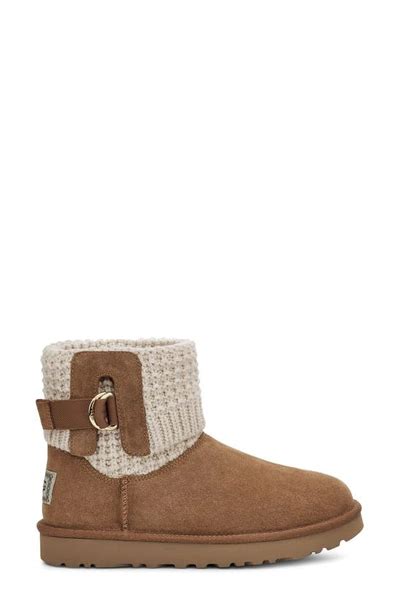 Ugg Classic Solene Mini Ankle Boots In Chestnut Oatmeal Suede Modesens