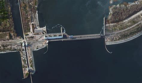 Russians Damage Dam In Nova Kakhovka - Maxar Technologies Satellite ...