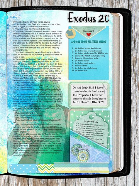 Exodus 20 Bible Study Journaling Pages