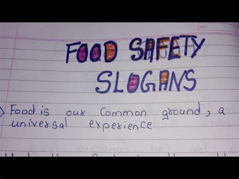 Slogans on Food Safety in english // Food Safety Quotes - YouTube