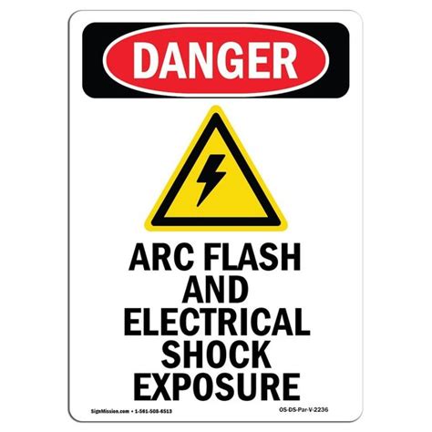 Signmission Safety Sign Osha Danger 7 Height Arc Flash And Electrical Portrait Os Ds D 57 V