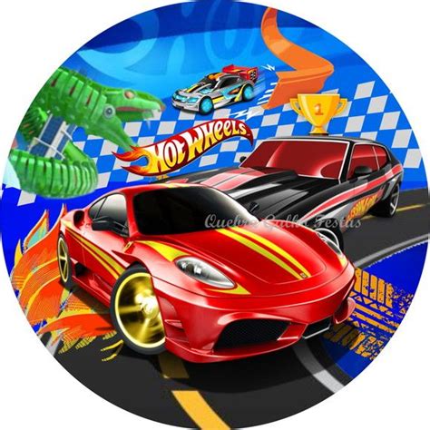 Aplique Redondo x Hot Wheels Pct Unid Elo Bolo hot wheels Aniversário hot wheels