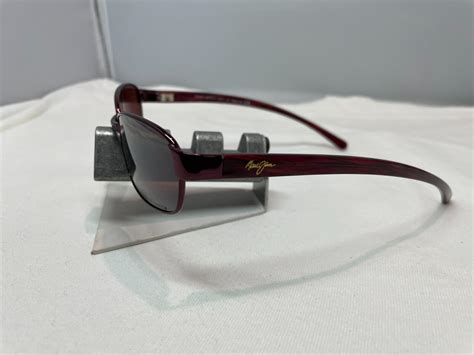 Maui Jim Kala Mj 101 13 Burgundy Maui Rose Polarized Vintage Wrap Sunglasses New Ebay