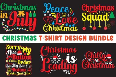 Christmas Typography T Shirt Designs Bundle Creative Fabrica