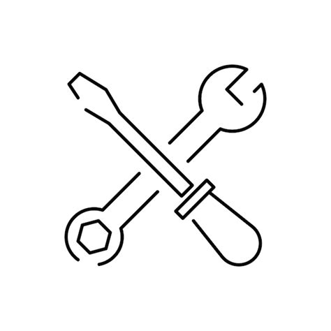 Premium Vector Screwdriver And Wrench Icon Repair Symbols Vector