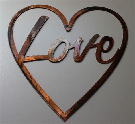 Love In Heart Metal Wall Art Decor By Heavensgatemetalwork On Etsy