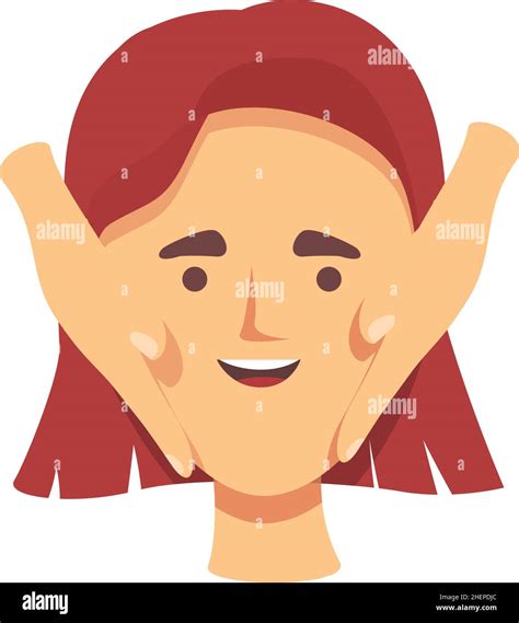 Girl Face Massage Icon Cartoon Vector Skin Beauty Woman Care Stock