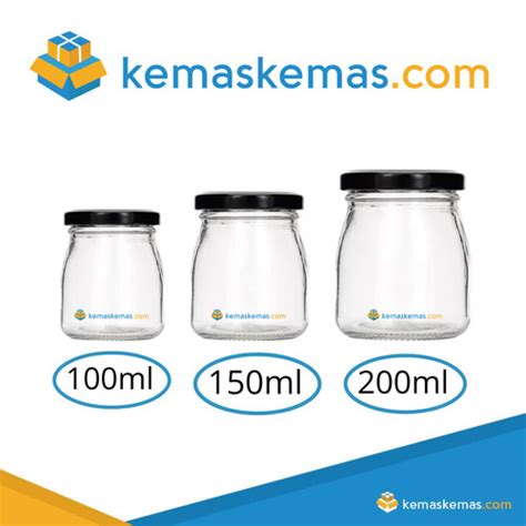 Jual Ml Botol Jar Kaca Puding Toples Kaca Selai Madu Tutup Metal