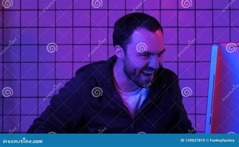 Gamer Getting In The Mood For The Game Looking At You At First Stock