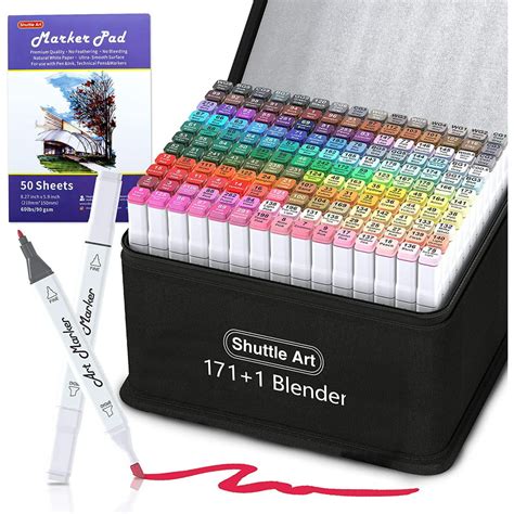 172 Colors Dual Tip Alcohol Based Art Markers,171 Colors plus 1 Blender ...