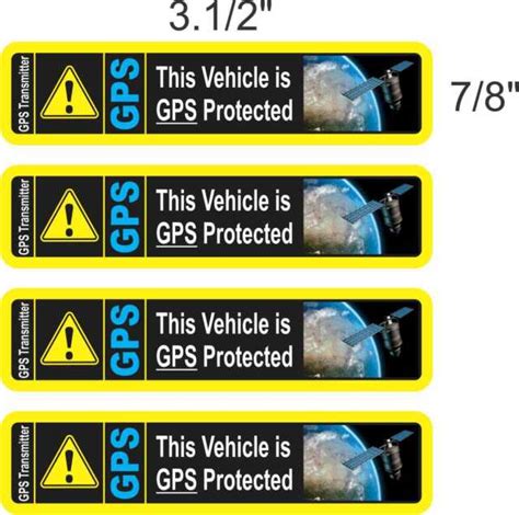 4x Car Alarm Gps Tracking Device Stickers Decals Awesome Full Color