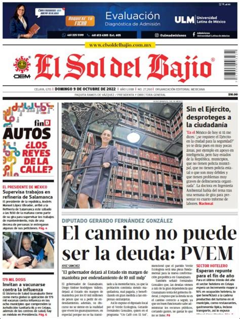 Periódico El Sol del Bajio México Periódicos de México Edición de