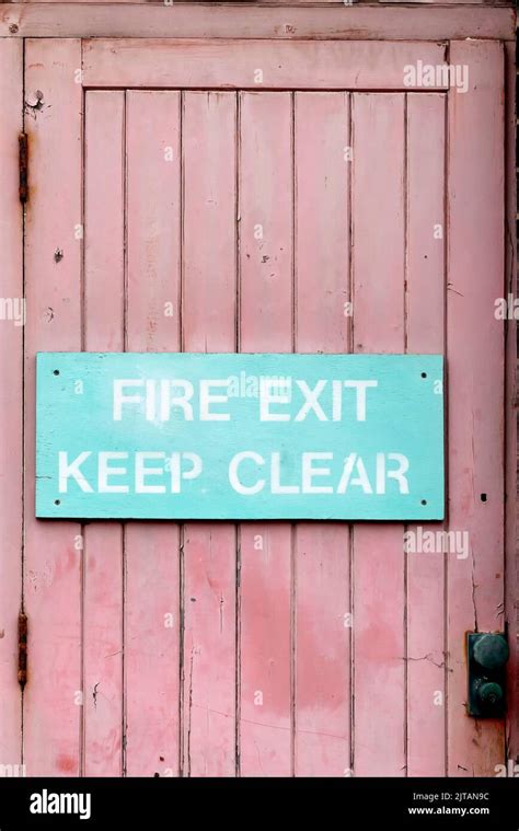 Fire Exit Keep Clear Sign Stock Photo Alamy