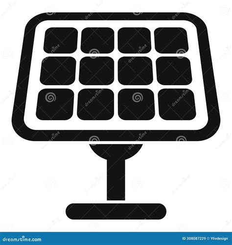 Array Solar Panel Icon Simple Vector Heat Grid Sun Stock Illustration