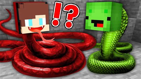 Jj And Mikey Morph To Snakes In Minecraft Maizen Mazien Mizen Youtube