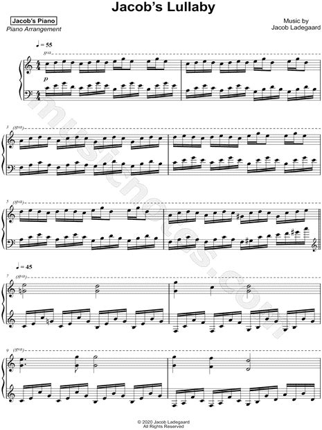 Jacob S Piano Jacob S Lullaby Sheet Music Piano Solo In C Major