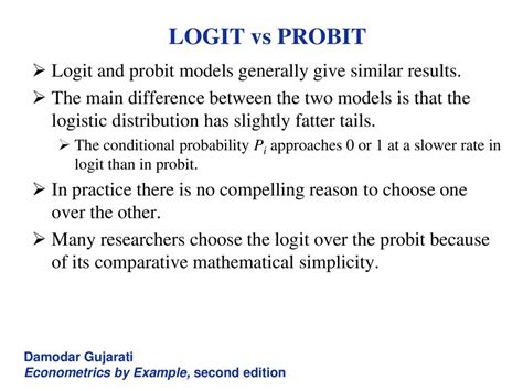 The Logit And Probit Models Ppt Download