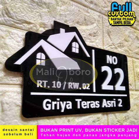 Jual Papan Nomor Rumah Akrilik Nomer Rumah Akrilik No Rumah Tipe S01